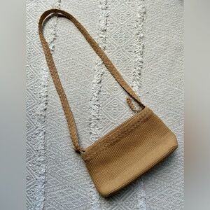 Liz Claiborne Elegant Tan Woven Shoulder Bag